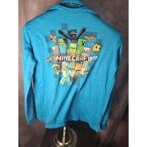 Boys Mojang Minecraft Blue Graphic Shirt Size XL